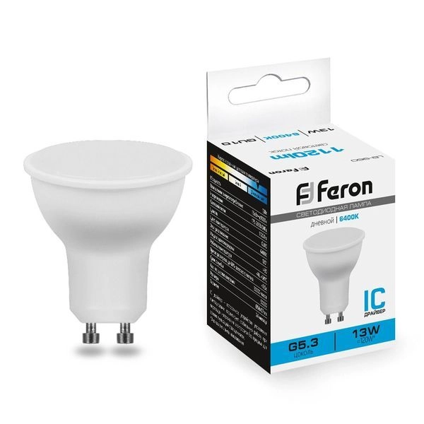 Лампа светодиод. LED 13W 6400К 1120Лм MR16 GU10 30т.ч. 220V (57х50) (аналог 120W) LB-960 38193 Лампа светодиод. LED 13W 6400К 1120Лм MR16 GU10 30т.ч. 220V (57х50) (аналог 120W) LB-960 38193 в каталоге ЮгКабель