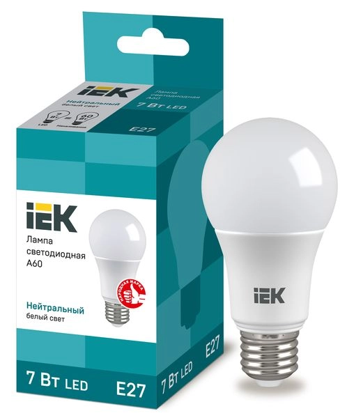 Лампа светодиод. LED   7W 4000К 630Лм Е27 30т.ч. А60 (112х60) (аналог 60W) ECO LLE-A60-7-230-40-E27 Лампа светодиод. LED   7W 4000К 630Лм Е27 30т.ч. А60 (112х60) (аналог 60W) ECO LLE-A60-7-230-40-E27 в каталоге ЮгКабель
