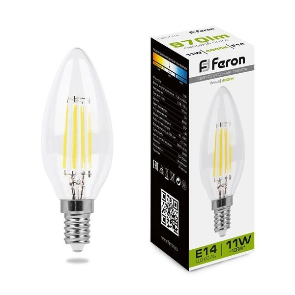 Лампа светодиод. филамент. LED 11W 4000К 970Лм Е14 30т.ч. C35(100х35)(аналог 100W) свеча проз LB-713 38008 Лампа светодиод. филамент. LED 11W 4000К 970Лм Е14 30т.ч. C35(100х35)(аналог 100W) свеча проз LB-713 38008 в каталоге ЮгКабель