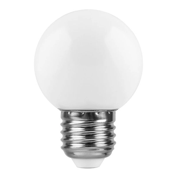 Лампа светодиод. LED   1W 2700К 80Лм Е27 30т.ч. G45 (70х45) матовый шар (для гирлянд) LB-37 25878 Лампа светодиод. LED   1W 2700К 80Лм Е27 30т.ч. G45 (70х45) матовый шар (для гирлянд) LB-37 25878 в каталоге ЮгКабель