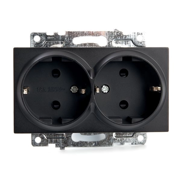 Розетка 2-местная с защитной шторкой (механизм) с/з, 250В, 16А, серия Катрин, GLS16-7114-05, черный 39612 в каталоге ЮгКабель