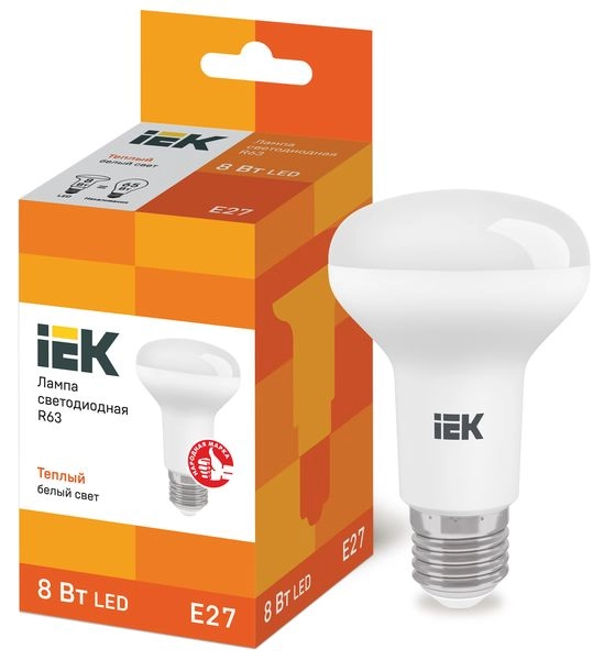 Лампа светодиод. LED 8W 3000К 720Лм Е27 30т.ч. R63 (103х63) (аналог 70W) ECO LLE-R63-8-230-30-E27 Лампа светодиод. LED 8W 3000К 720Лм Е27 30т.ч. R63 (103х63) (аналог 70W) ECO LLE-R63-8-230-30-E27 в каталоге ЮгКабель