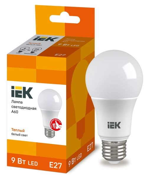Лампа светодиод. LED   9W 3000К 810Лм Е27 30т.ч. А60 (110х60) (аналог 75W) ECO LLE-A60-9-230-30-E27 Лампа светодиод. LED   9W 3000К 810Лм Е27 30т.ч. А60 (110х60) (аналог 75W) ECO LLE-A60-9-230-30-E27 в каталоге ЮгКабель