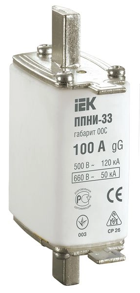 Предохранитель ППНИ-33 100А габ. 00С DPP11-100 Предохранитель ППНИ-33 100А габ. 00С DPP11-100 в каталоге ЮгКабель