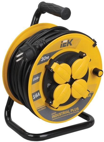 Удлинитель силовой 30 м, 4-х местн., катушка с з/м 3х1,5мм2 IP44 "Industrial plus" WKP15-16-04-30-44 Удлинитель силовой 30 м, 4-х местн., катушка с з/м 3х1,5мм2 IP44 "Industrial plus" WKP15-16-04-30-44 в каталоге ЮгКабель