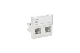Розетка 2ХRJ45 кат.5E (на 2 модуля) белая 45х45 ПРАЙМЕР РКИ-22-00-П-5 PR-KK40D-RI-0-2-2C5EU-K01 в каталоге ЮгКабель