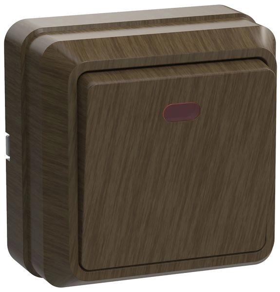 Выключатель ОП 1-м с подсв., (дуб) Октава EVO11-K04-10-DC Выключатель ОП 1-м с подсв., (дуб) Октава EVO11-K04-10-DC в каталоге ЮгКабель