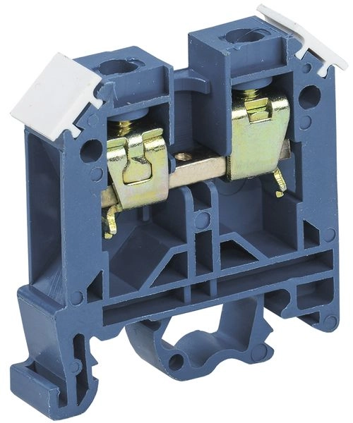 Зажим на DIN-рейку 10 мм2 70А (ЗНИ-10) синий YZN10-010-K07 в каталоге ЮгКабель