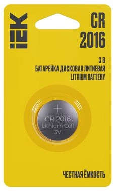 Батарейка дисковая литиевая CR2016 (1шт/блистер) IEK ABT-CR2016-OP-L01 Батарейка дисковая литиевая CR2016 (1шт/блистер) IEK ABT-CR2016-OP-L01 в каталоге ЮгКабель