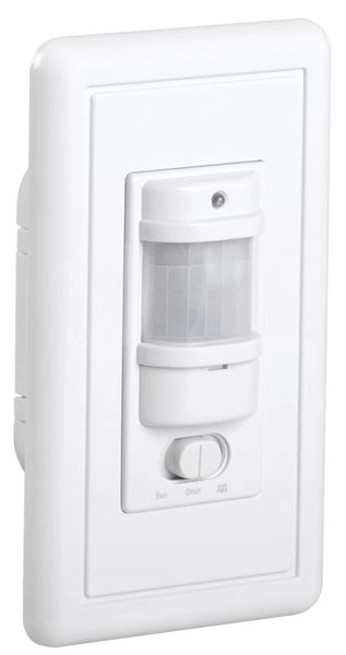 Датчик движения белый, макс. нагрузка 1200Вт, угол обзора 140°, дальность 9м IP20 (ДД 028) LDD12-028-1200-001 в каталоге ЮгКабель