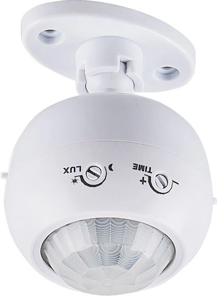 Датчик движения белый, макс. нагрузка 1200Вт, угол обзора 360°, дальность 8м IP20 (SEN16) потолок 22074 в каталоге ЮгКабель