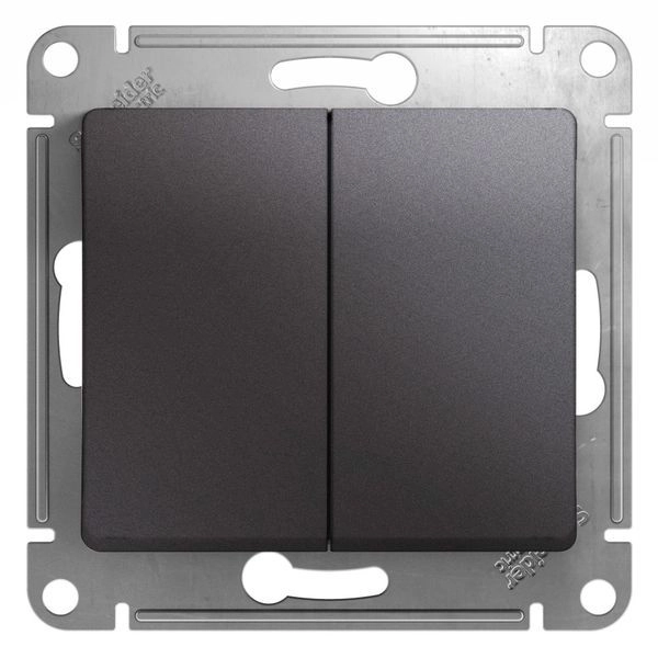 Переключатель проходной 2-кл. СП Glossa 10А IP20 (сх. 6) 10AX механизм графит GSL001365 в каталоге ЮгКабель