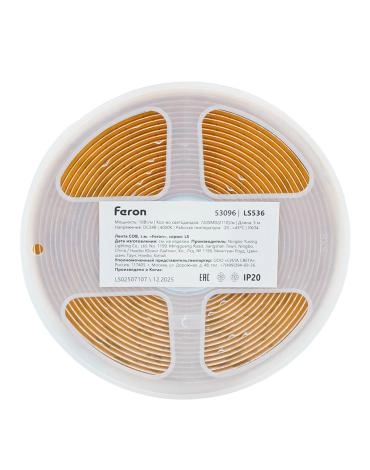 Светодиодная LED лента LS536, 720SMD(2110)/м 10Вт/м 24V 5000*8*1.8мм 4000К 53096 в каталоге ЮгКабель