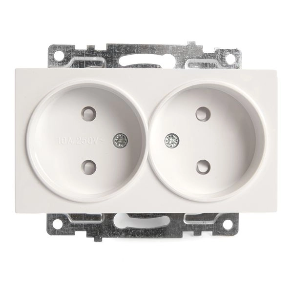 Розетка 2-местная с защитной шторкой (механизм) б/з, 250В, 10А, серия Катрин, GLS10-7113-01, белый 39573 в каталоге ЮгКабель