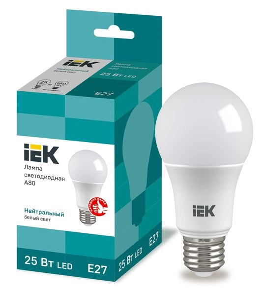 Лампа светодиод. LED 25W 4000К 2500Лм Е27 30т.ч. А80 (154х80) (аналог 180W) LLE-A80-25-230-40-E27 Лампа светодиод. LED 25W 4000К 2500Лм Е27 30т.ч. А80 (154х80) (аналог 180W) LLE-A80-25-230-40-E27 в каталоге ЮгКабель