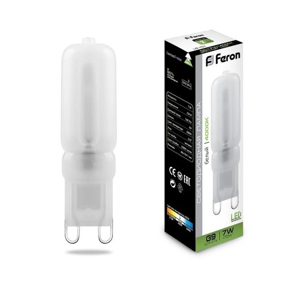 Лампа светодиод. LED  7W 4000К 540Лм G9 30т.ч.220V (60х16) (аналог 70W) LB-431 25756 Лампа светодиод. LED  7W 4000К 540Лм G9 30т.ч.220V (60х16) (аналог 70W) LB-431 25756 в каталоге ЮгКабель