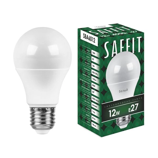Лампа светодиод. LED 12W 4000К 1100Лм Е27 30т.ч. А60 (113х60) (аналог 120W) SBA6012 55008 Лампа светодиод. LED 12W 4000К 1100Лм Е27 30т.ч. А60 (113х60) (аналог 120W) SBA6012 55008 в каталоге ЮгКабель