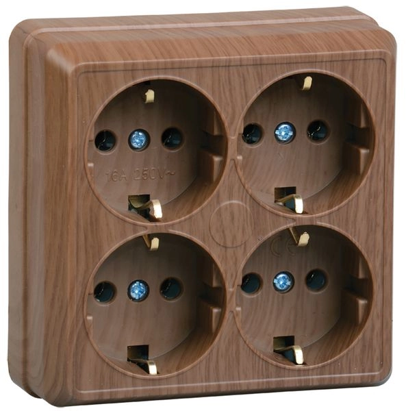 Розетка ОП 4-м с з/к (дуб) Октава ERO41-K04-16-DC Розетка ОП 4-м с з/к (дуб) Октава ERO41-K04-16-DC в каталоге ЮгКабель