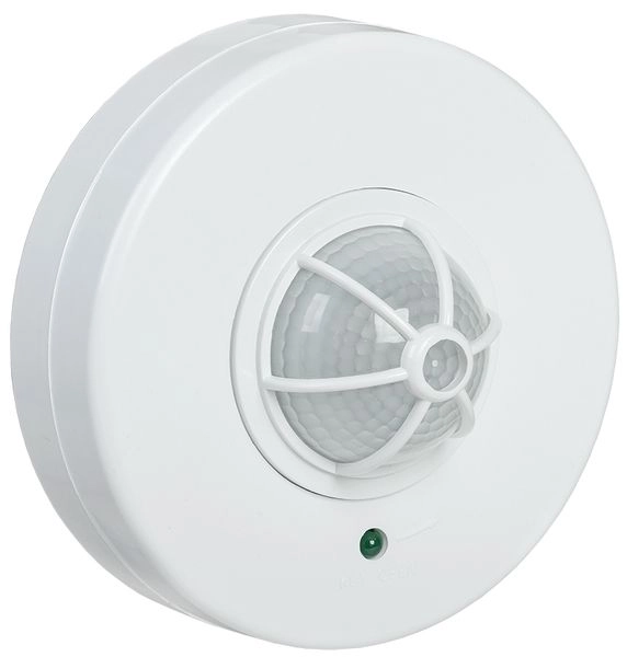 Датчик движения белый, макс. нагрузка 1100Вт, угол обзора 360°, дальность 6м IP33 (ДД 024В) потолок LDD11-024B-1100-001 в каталоге ЮгКабель