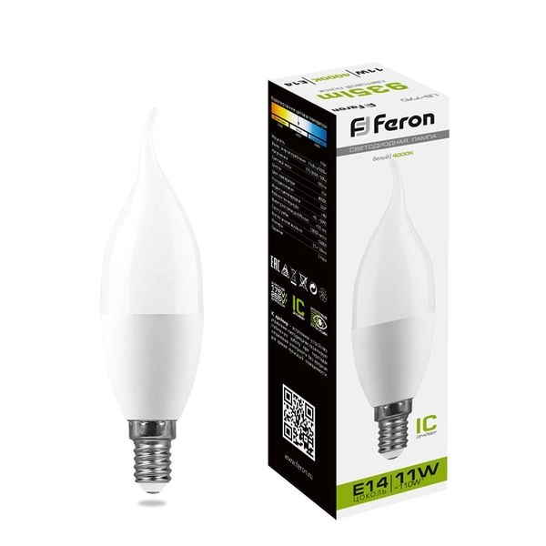 Лампа светодиод. LED  11W 4000К 935Лм Е14 30т.ч. C37T (138х37) (аналог120W) свеча на ветру LB-770 IC 25940 Лампа светодиод. LED  11W 4000К 935Лм Е14 30т.ч. C37T (138х37) (аналог120W) свеча на ветру LB-770 IC 25940 в каталоге ЮгКабель