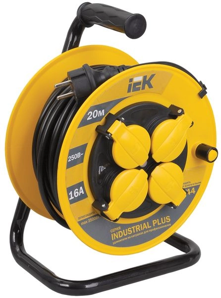 Удлинитель силовой 20 м, 4-х местн., катушка с з/м, 3х1,5мм2 IP44 "Industrial plus" WKP15-16-04-20-44 Удлинитель силовой 20 м, 4-х местн., катушка с з/м, 3х1,5мм2 IP44 "Industrial plus" WKP15-16-04-20-44 в каталоге ЮгКабель