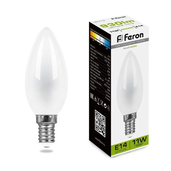 Лампа светодиод. филамент. LED 11W 4000К 930Лм Е14 30т.ч. C35 (100х35)(аналог 100W) свеча мат LB-713 38007 Лампа светодиод. филамент. LED 11W 4000К 930Лм Е14 30т.ч. C35 (100х35)(аналог 100W) свеча мат LB-713 38007 в каталоге ЮгКабель