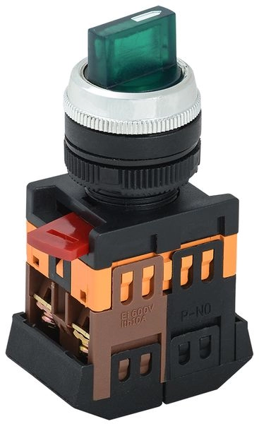 Переключатель АNС-22-2  на 2 фикс.полож.зеленый неон/240В I-O 1з 1р BSW10-ANC-2-K06 в каталоге ЮгКабель