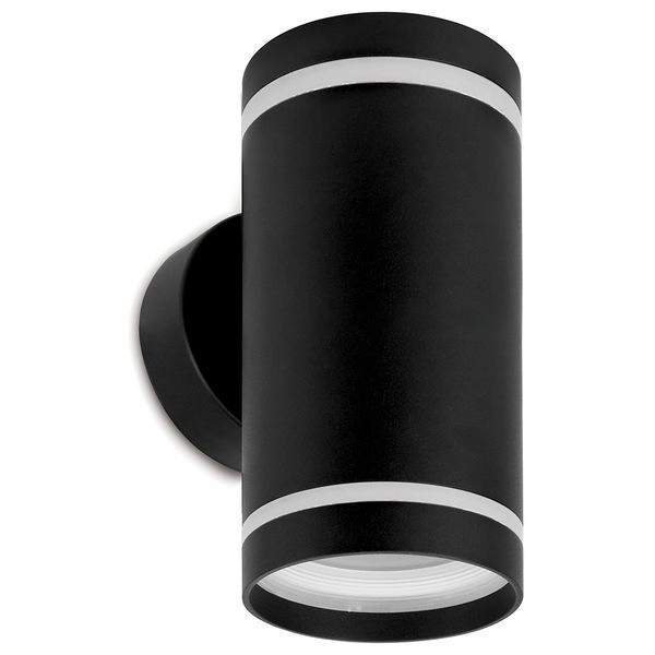 Светильник уличный 2х15W 230V GX53 IP54 (120х85х204) DH1002 черный цилиндр на стену вверх/вниз 11709 в каталоге ЮгКабель