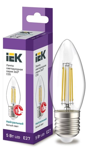 Лампа светодиод. LED 5W 4000К 600Лм Е27 30т.ч. C35 (98х35) (аналог 60W) свеча LLF-C35-5-230-40-E27-CL Лампа светодиод. LED 5W 4000К 600Лм Е27 30т.ч. C35 (98х35) (аналог 60W) свеча LLF-C35-5-230-40-E27-CL в каталоге ЮгКабель