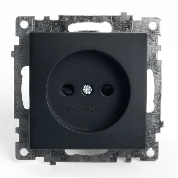 Розетка 1-местная с защитной шторкой (механизм) б/з, 250В, 10А, серия Катрин, GLS10-7109-05, черный 39609 в каталоге ЮгКабель
