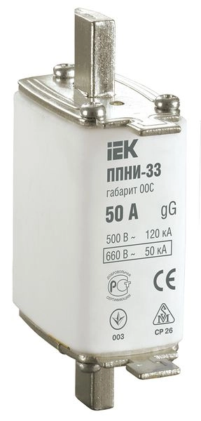 Предохранитель ППНИ-33   50А габ. 00С DPP11-050 в каталоге ЮгКабель