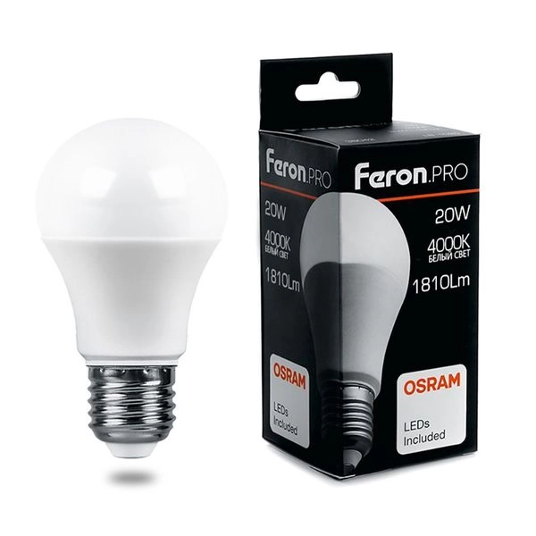 Лампа светодиод. LED 20W 4000К 1810Лм Е27 30т.ч. А65 (134х65) (аналог 150W) LB-1020 OSRAM LED 38042 Лампа светодиод. LED 20W 4000К 1810Лм Е27 30т.ч. А65 (134х65) (аналог 150W) LB-1020 OSRAM LED 38042 в каталоге ЮгКабель