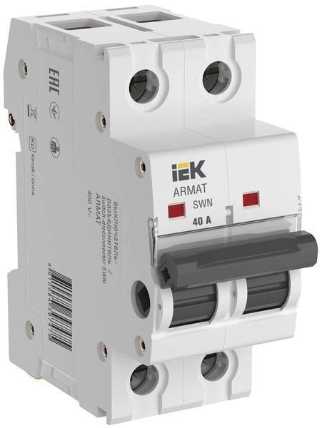 Выключатель нагрузки (мини-рубильник) 2Р 40А SWN ARMAT AR-SWN-2-040 Выключатель нагрузки (мини-рубильник) 2Р 40А SWN ARMAT AR-SWN-2-040 в каталоге ЮгКабель