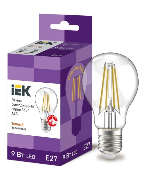 Лампа светодиод. LED   9W 3000К 1080Лм Е27 30т.ч. А60 (105х60) (аналог 95W) LLF-A60-9-230-30-E27-CL Лампа светодиод. LED   9W 3000К 1080Лм Е27 30т.ч. А60 (105х60) (аналог 95W) LLF-A60-9-230-30-E27-CL в каталоге ЮгКабель
