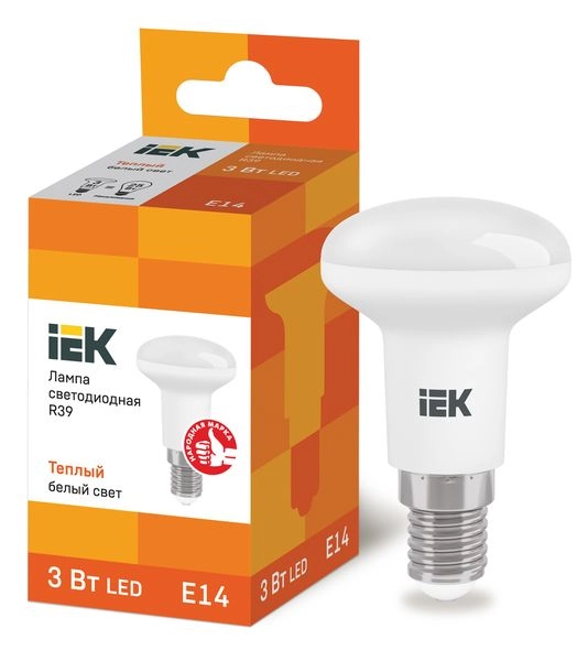 Лампа светодиод. LED  3W 3000К 270Лм Е14 30т.ч. R39 (68х39) (аналог 25W) ECO LLE-R39-3-230-30-E14 Лампа светодиод. LED  3W 3000К 270Лм Е14 30т.ч. R39 (68х39) (аналог 25W) ECO LLE-R39-3-230-30-E14 в каталоге ЮгКабель