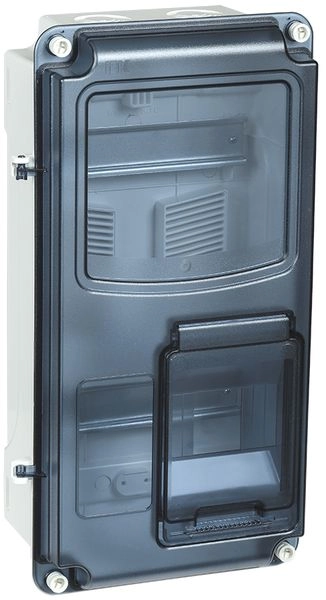 Щит (218х400х109) ЩУРн-П 1/8 под 1-ф. счетчик, 8 мод. под автомат IP66 LIGHT MSP1-N-08-66-L в каталоге ЮгКабель