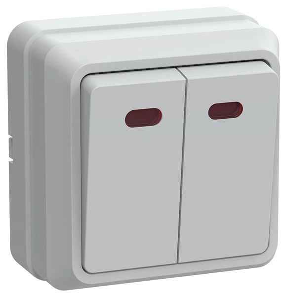 Выключатель ОП 2-м с подсв. (белый) Октава EVO21-K01-10-DC Выключатель ОП 2-м с подсв. (белый) Октава EVO21-K01-10-DC в каталоге ЮгКабель