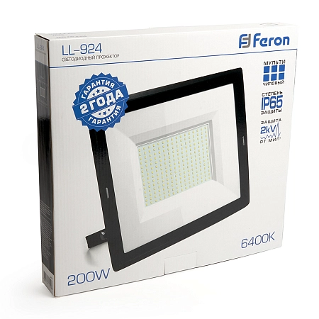 прожектор светодиодный 200w/200-230v 6400к 19000лм ip65 (ll-924) 350х318х42 черный 29499 в Краснодаре - купить по низким ценам Прожектор светодиодный 200W/200-230V 6400К 19000Лм IP65 (LL-924) 350х318х42 черный 29499 - купить по низкой цене в Краснодаре | ЮгКабель