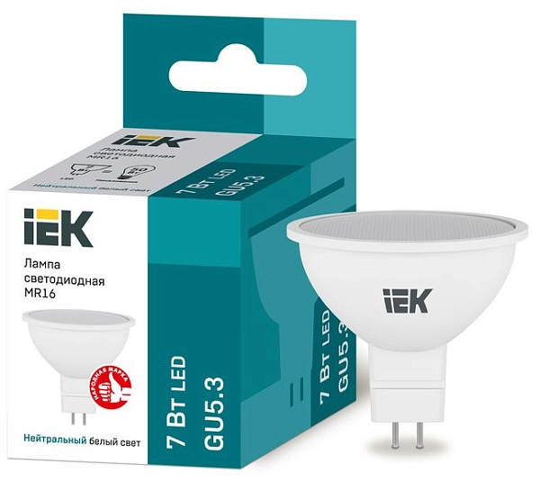 Лампа светодиод. LED   7W 4000К 630Лм MR16 GU5.3 30т.ч. 220V (53х50) (аналог 60W) ECO LLE-MR16-7-230-40-GU5 Лампа светодиод. LED   7W 4000К 630Лм MR16 GU5.3 30т.ч. 220V (53х50) (аналог 60W) ECO LLE-MR16-7-230-40-GU5 в каталоге ЮгКабель
