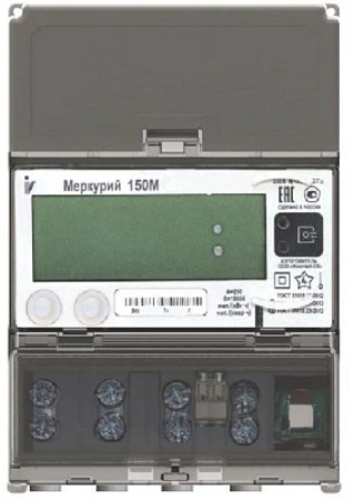Счетчик 1-ф (5-100А) электрон., 1/2, 4Т, ЖКИ, оптопорт, GSM/GPRS, NBIoT, реле. Меркурий 150 2-02 DOHRG7