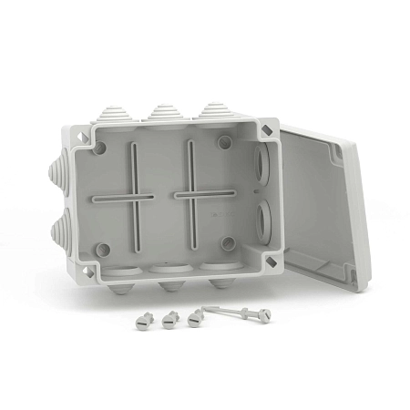 Коробка монтажная ОП 190х140х70 с 10 вводами IP55 (серый) 54100 - купить по низкой цене в Краснодаре | ЮгКабель