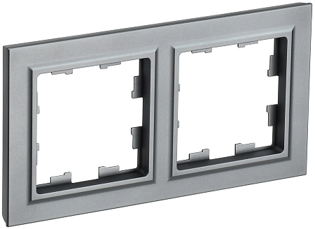 BRITE Рамка 2-мест. РУ-2-БрС сталь IEK BR-M22-K46