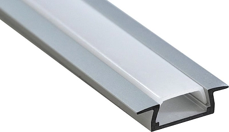 Профиль для LED-ленты встраиваемый 2000х22х6 серебро (2 заглушки, экран, 4 крепежа) CAB251 10265