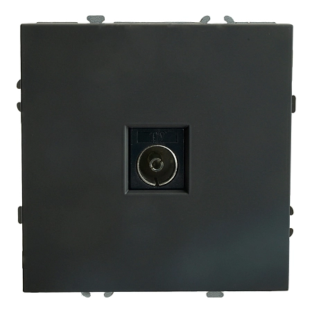 Розетка СП TV механизм (черный уголь) soft touch Эмили RST00-5108-05 49849