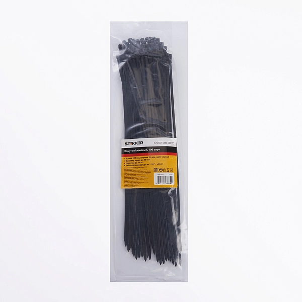 Хомут 3,6х300мм нейлон черный (100шт) NYCT36-300 32782 в каталоге ЮгКабель