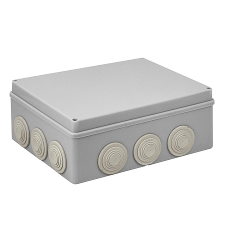 Коробка монтажная ОП 240х190х90 с 12 вводами IP55 (серый) plc-kmr-050-043