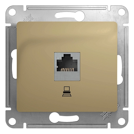 GLOSSA РОЗЕТКА компьютерная RJ45 кат.5E, механизм, ТИТАН GSL000481K