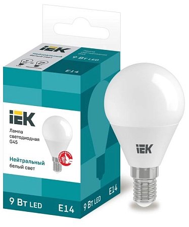 Лампа светодиод. LED  9W 4000К 810Лм Е14 30т.ч. G45 (79х45) (аналог 75W) ECO шар LLE-G45-9-230-40-E14