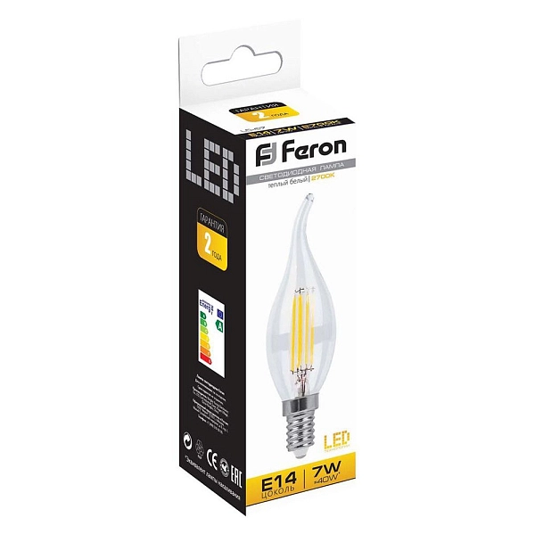 Лампа светодиод. LED 7W 2700К 740Лм Е14 30т.ч. C35Т (121х35) (аналог 70W) свеча на ветру LB-67 25727 Лампа светодиод. LED 7W 2700К 740Лм Е14 30т.ч. C35Т (121х35) (аналог 70W) свеча на ветру LB-67 25727 в каталоге ЮгКабель