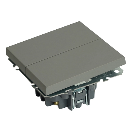 Переключатель перекрестный СП 2-м механизм (платиново-серый) soft touch Эмили RSW10-5111-10 50166 в наличии по выгодной цене. Краснодар. ЮГКАБЕЛЬ.